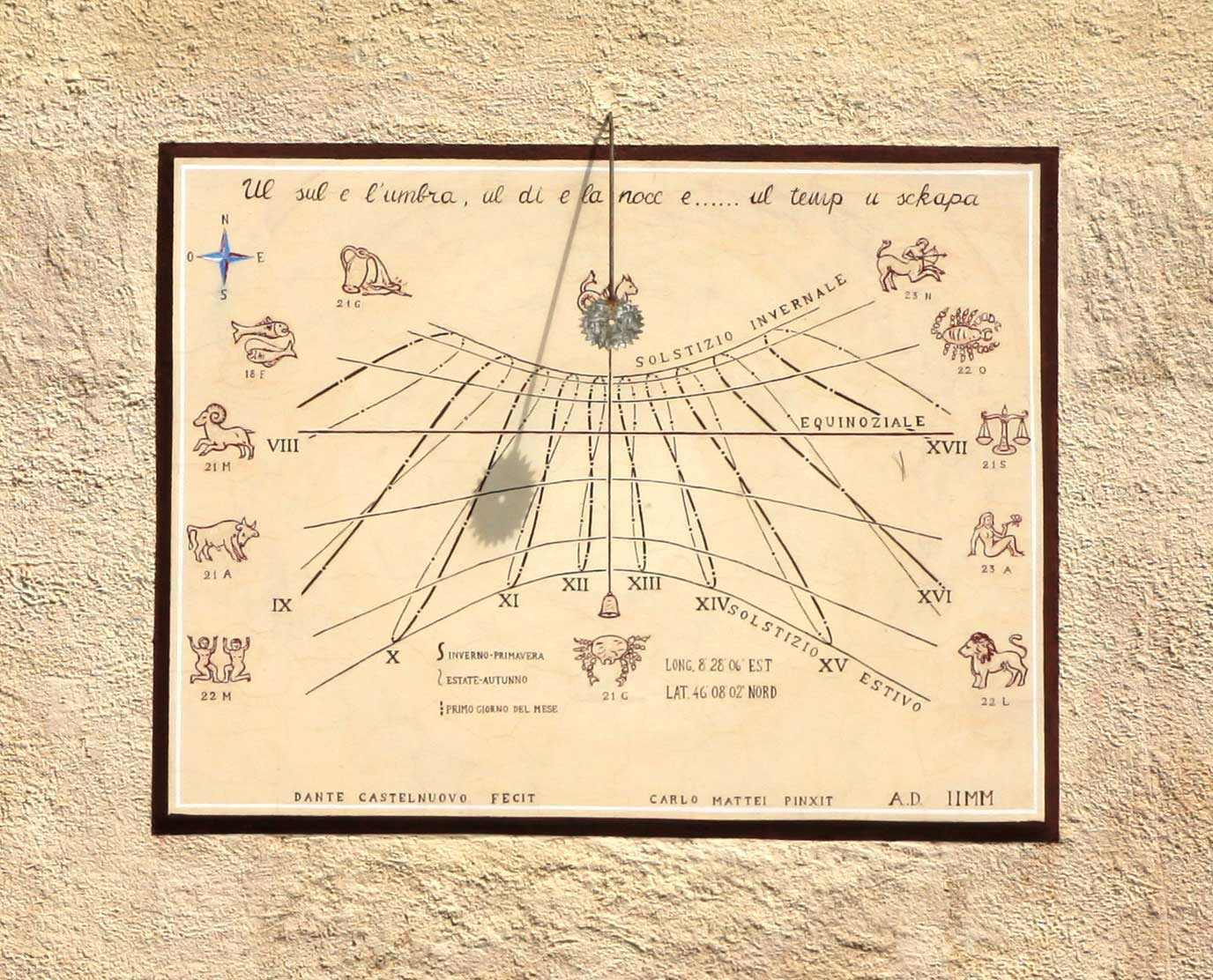 meridiane, dante castelnuovo, quadranti solari, lemniscate, valle vigezzo, led zeppelin